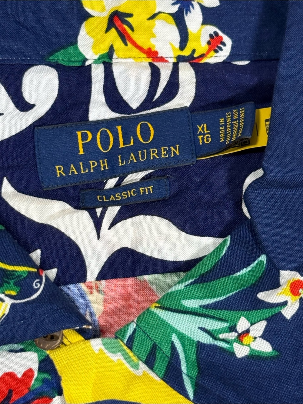 Polo Ralph Lauren Sz XL Patchwork Hawaiian Camp Shirt Tropical Polo Bear Classic - Picture 5 of 8